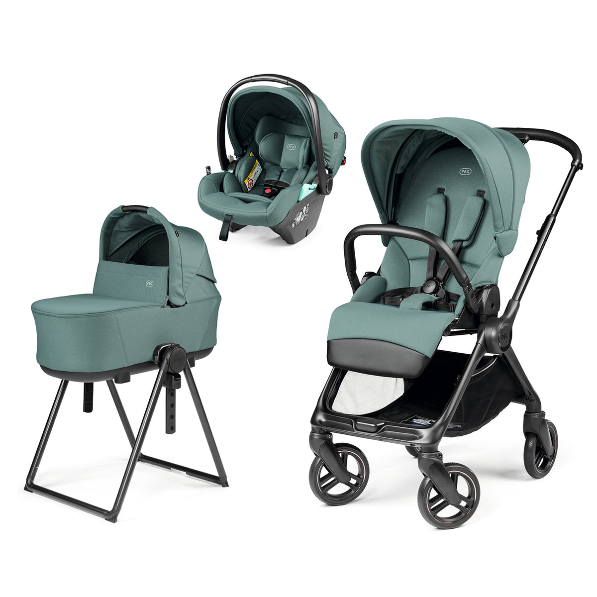 Peg Perego 3 in 1 Switch + Culla Flex + Primo Viaggio Lounge JADE