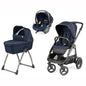 Trio Veloce TC + Culla Belvedere + Primo Viaggio Lounge BLUE SHINE Peg-Perego